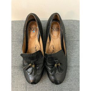 Sofft Black Block Heel Loafers Size 8